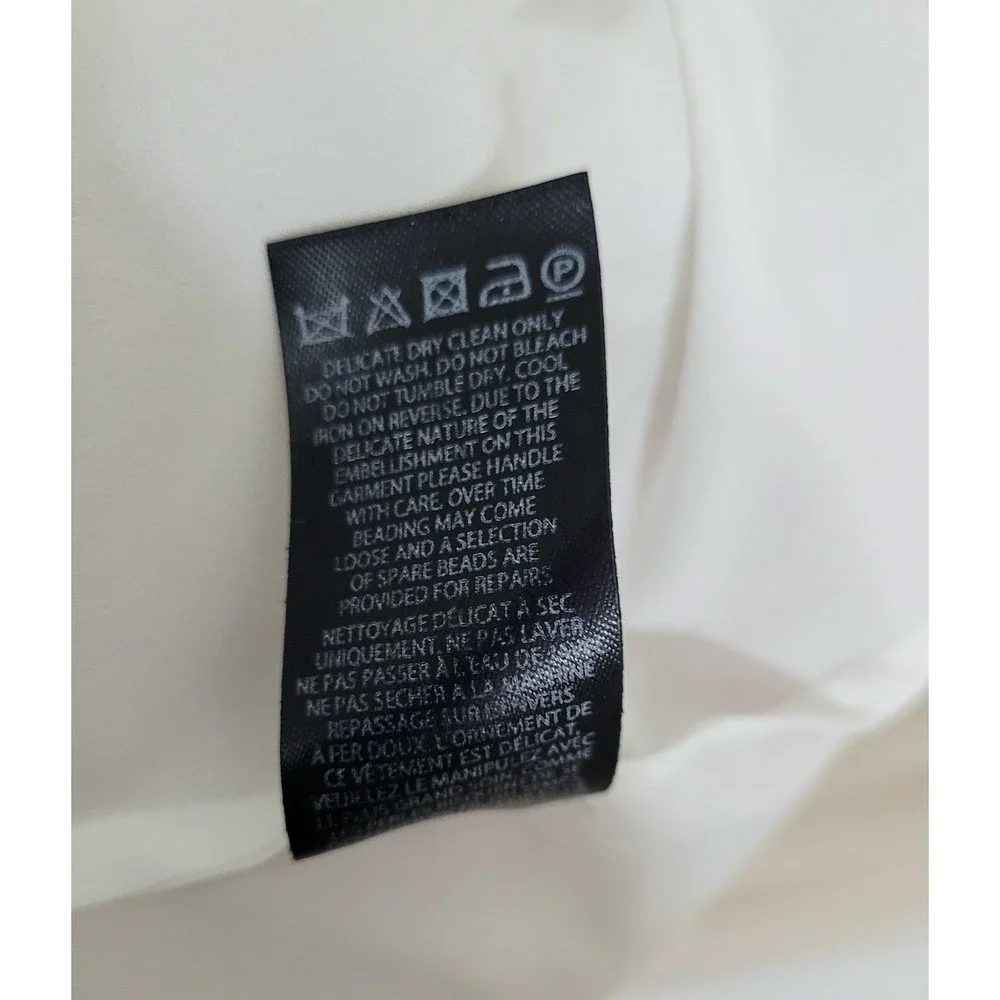 Needle & Thread Trailing Floral Maxi Dress Cream Sequin Tulle Gown US Size 4 - Picture 9 of 10